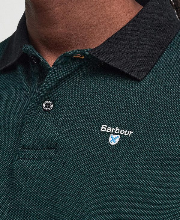 Barbour Sports Polo Mix Shirt Green | BABO88242