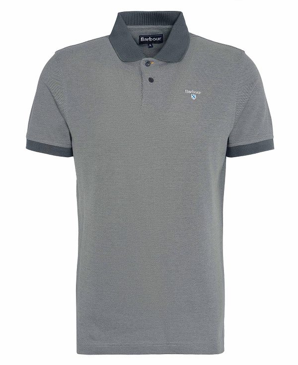 Barbour Sports Polo Mix Shirt Mid Grey | BABO88219