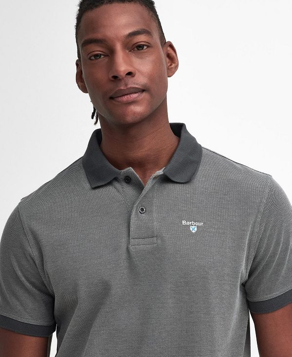 Barbour Sports Polo Mix Shirt Mid Grey | BABO88219