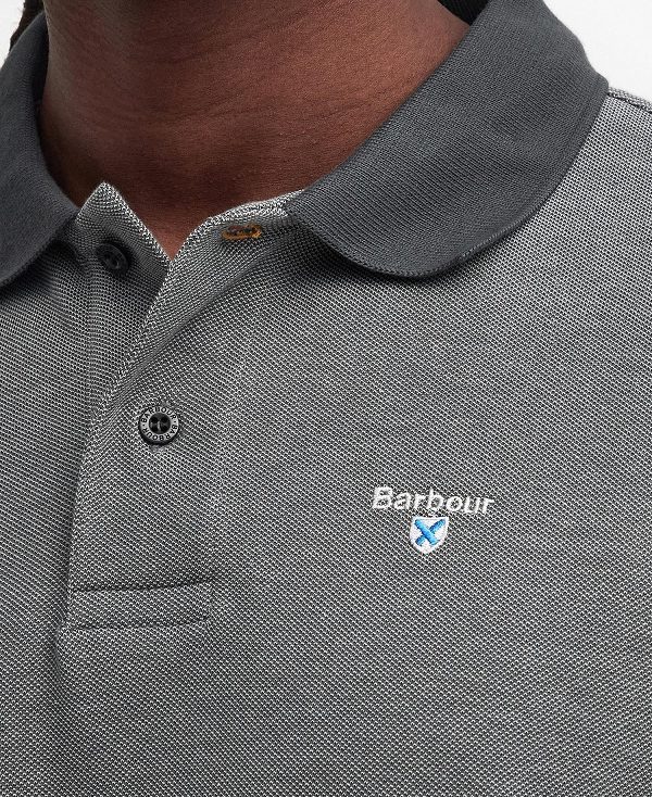 Barbour Sports Polo Mix Shirt Mid Grey | BABO88219