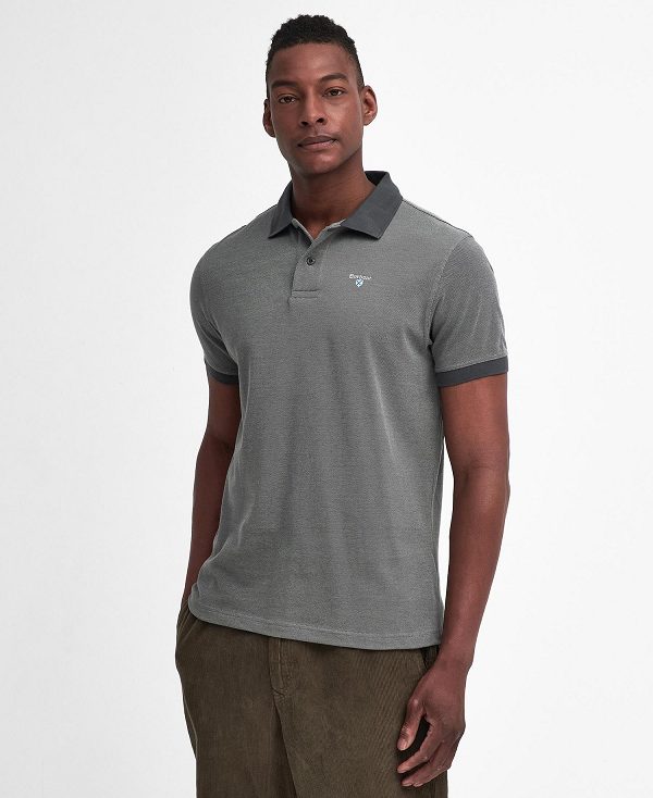 Barbour Sports Polo Mix Shirt Mid Grey | BABO88219