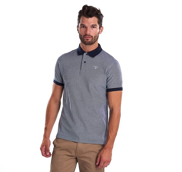 Barbour Sports Polo Mix Shirt Midnight | BABO88051