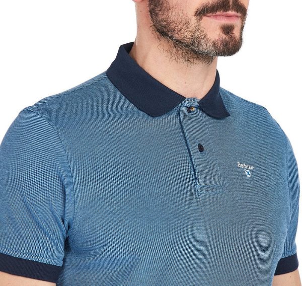 Barbour Sports Polo Mix Shirt Navy | BABO88036