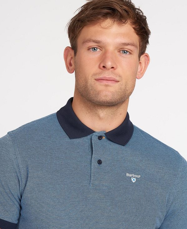 Barbour Sports Polo Mix Shirt Navy | BABO88036