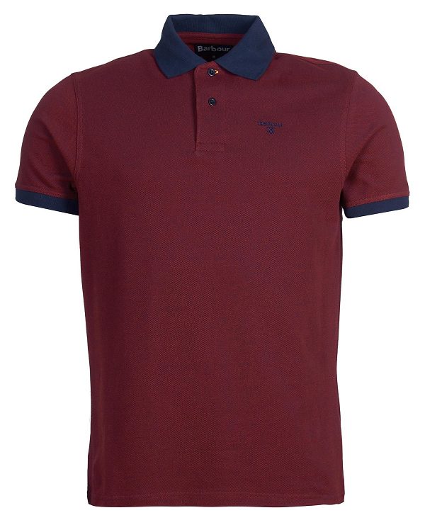 Barbour Sports Polo Mix Shirt Red | BABO88218