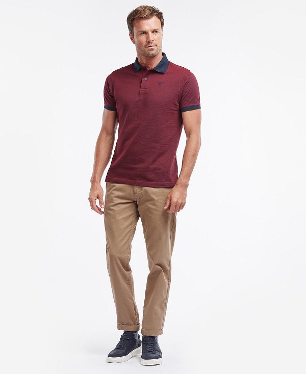 Barbour Sports Polo Mix Shirt Red | BABO88218