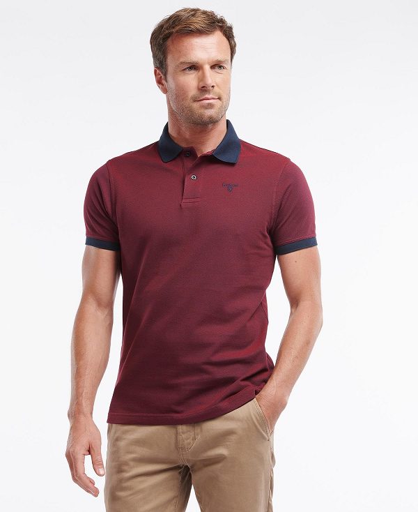 Barbour Sports Polo Mix Shirt Red | BABO88218