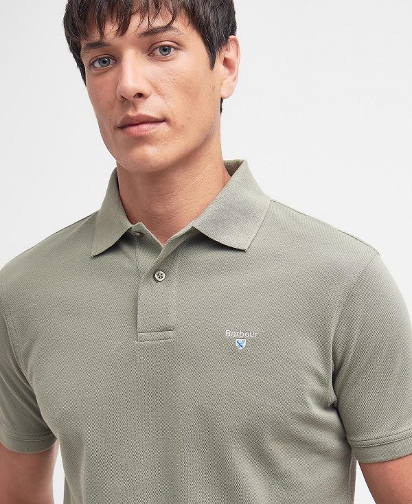 Barbour Sports Polo Shirt Dusty Green | BABO88162