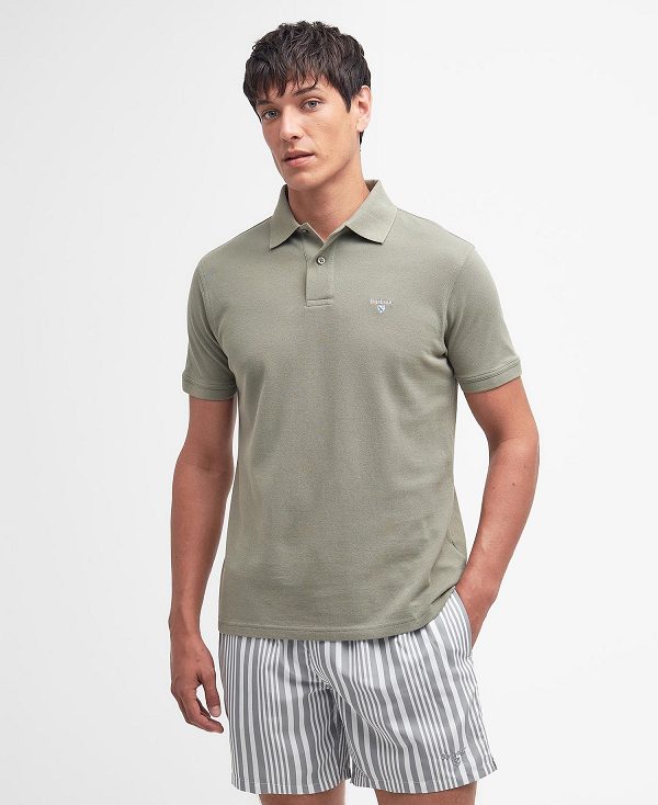 Barbour Sports Polo Shirt Dusty Green | BABO88162