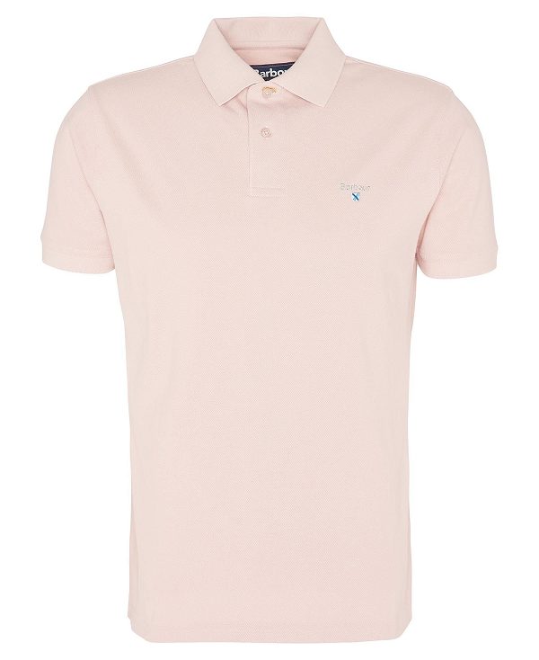 Barbour Sports Polo Shirt Pink Mist | BABO88160