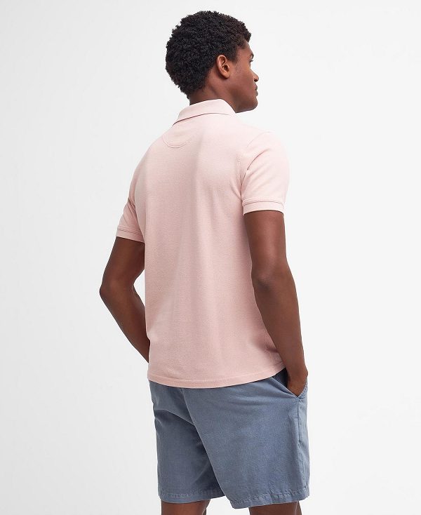 Barbour Sports Polo Shirt Pink Mist | BABO88160