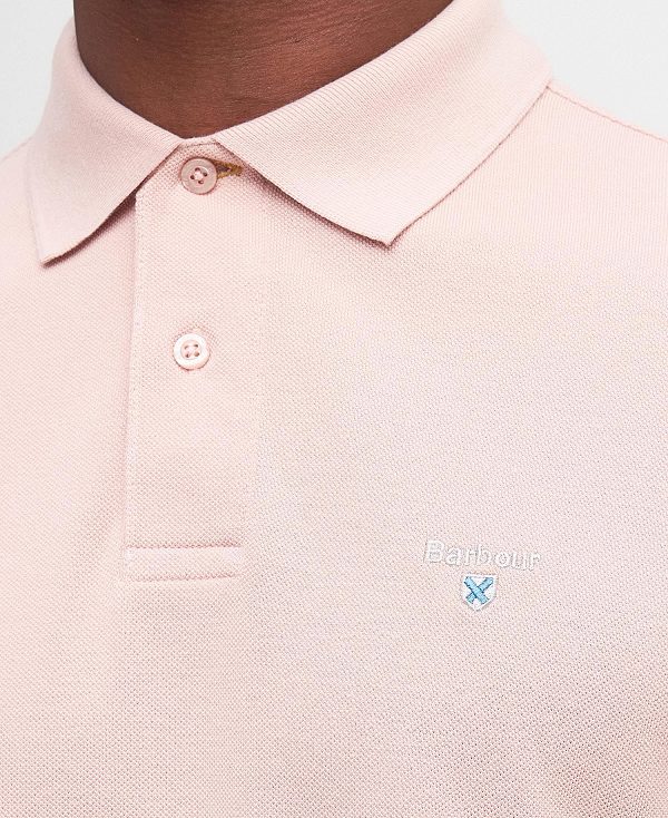 Barbour Sports Polo Shirt Pink Mist | BABO88160