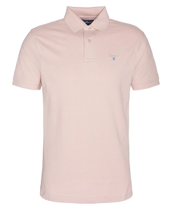 Barbour Sports Short-sleeved Polo Shirt Pink Quartz | BABO88177