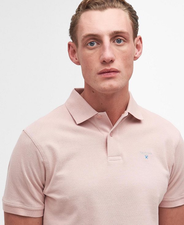 Barbour Sports Short-sleeved Polo Shirt Pink Quartz | BABO88177