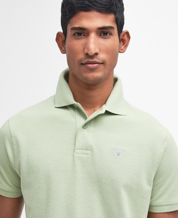 Barbour Sports Short-sleeved Polo Shirt Vintage Green | BABO88178