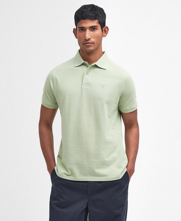 Barbour Sports Short-sleeved Polo Shirt Vintage Green | BABO88178