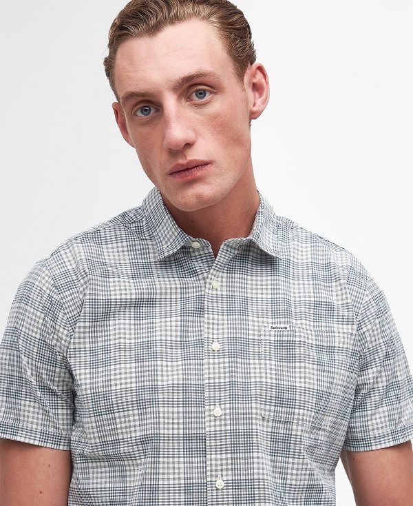 Barbour Springside Regular Short-sleeved Shirt Ecru | BABO87776