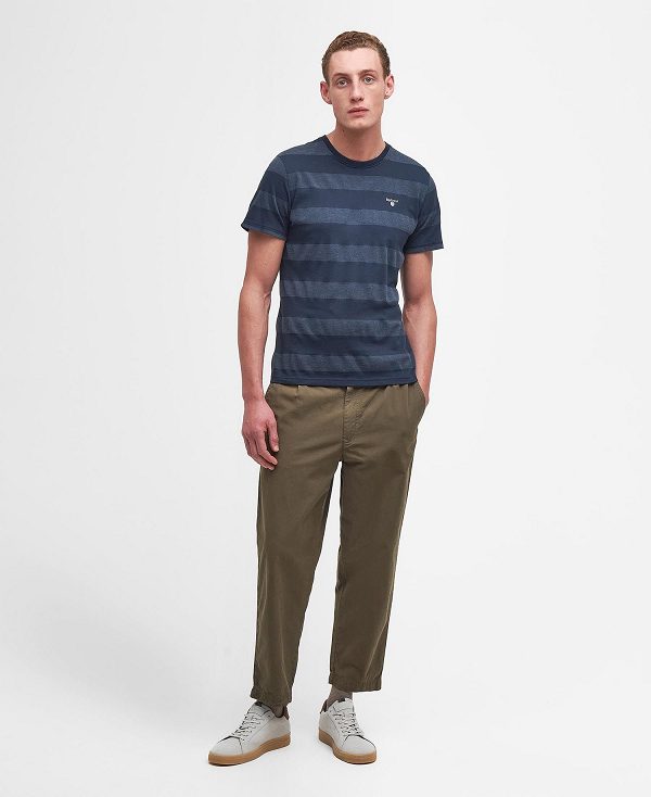 Barbour Stenton Striped T-shirt Navy | BABO88370