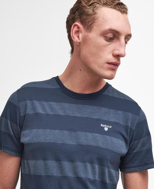 Barbour Stenton Striped T-shirt Navy | BABO88370