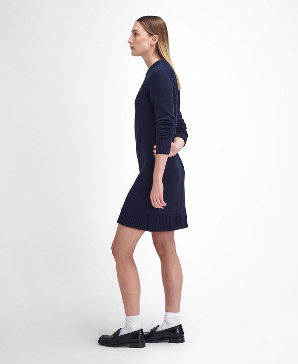 Barbour Stitch Guernsey Knitted Dress Classic Navy | BABO89649