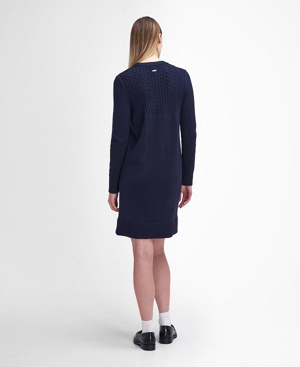 Barbour Stitch Guernsey Knitted Dress Classic Navy | BABO89649