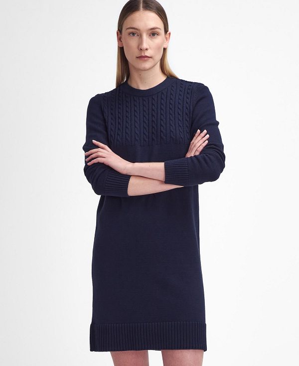 Barbour Stitch Guernsey Knitted Dress Classic Navy | BABO89649