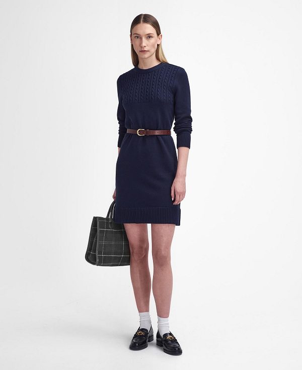 Barbour Stitch Guernsey Knitted Dress Classic Navy | BABO89649