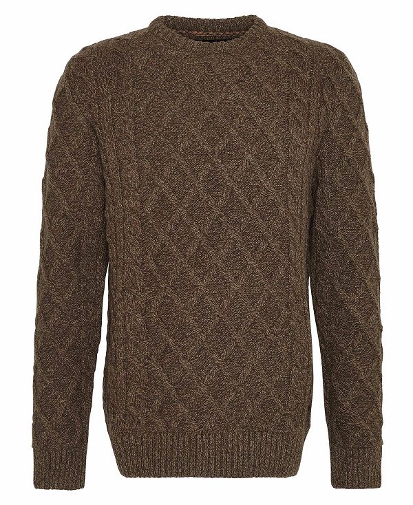 Barbour Stowford Cable-knit Crew Neck Jumper Green | BABO88661