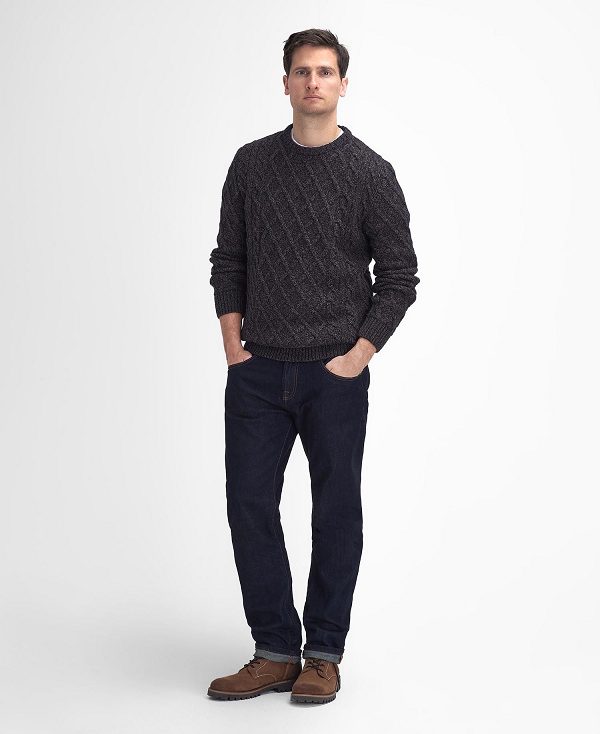 Barbour Stowford Cable-knit Crew Neck Jumper Navy | BABO88688