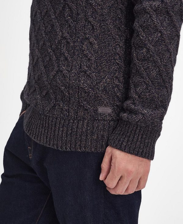 Barbour Stowford Cable-knit Crew Neck Jumper Navy | BABO88688