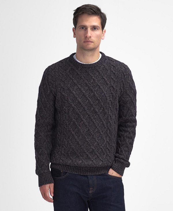 Barbour Stowford Cable-knit Crew Neck Jumper Navy | BABO88688