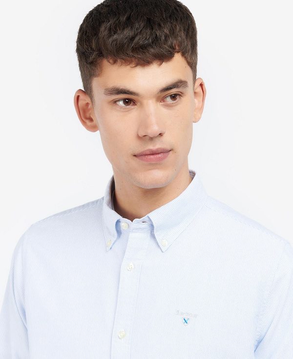 Barbour Striped Oxford Tailored Shirt Sky | BABO87644