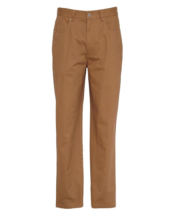 Barbour Suede Sateen Regular Trousers Beige | BABO88817