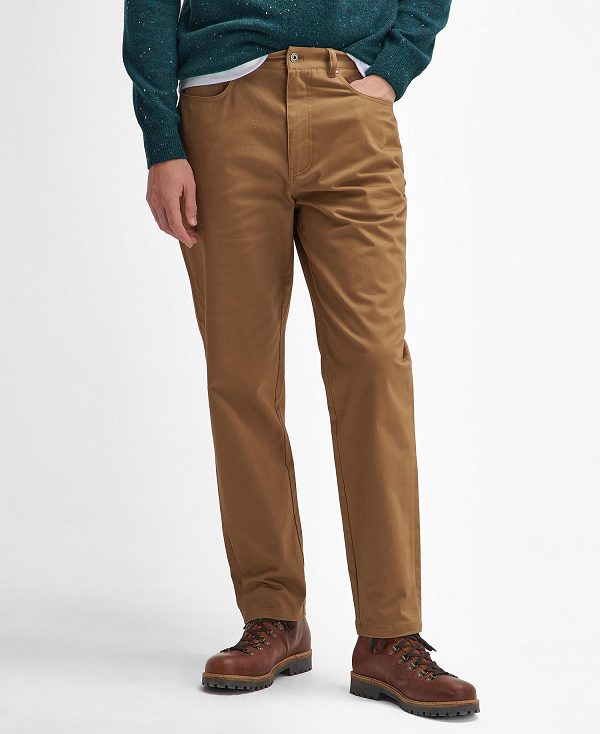 Barbour Suede Sateen Regular Trousers Beige | BABO88817