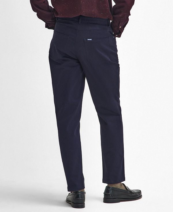 Barbour Suede Sateen Regular Trousers Navy | BABO88833