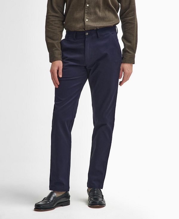 Barbour Suede Sateen Tailored Trousers Dark Navy | BABO88804