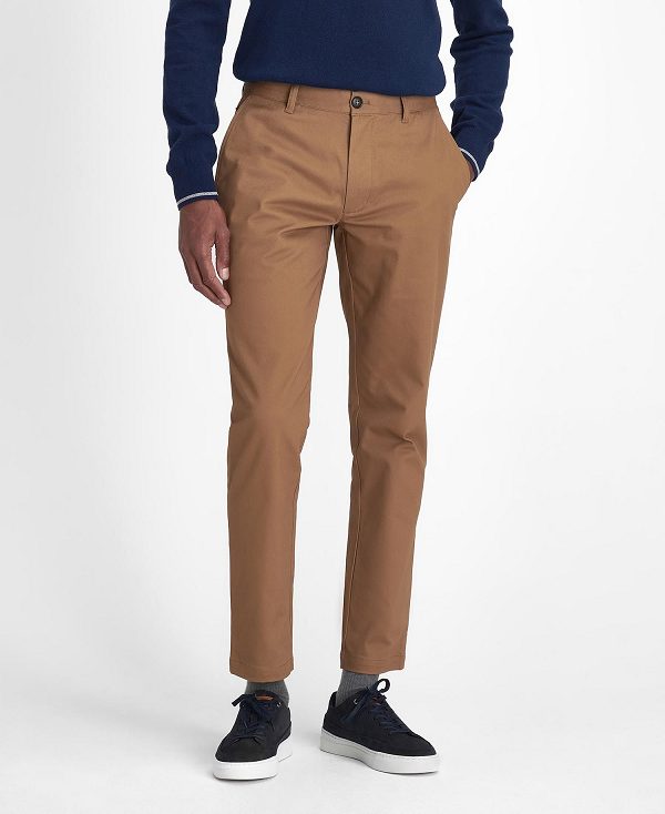 Barbour Sueded Sateen Slim Trousers Beige | BABO88823