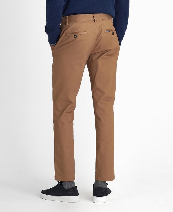 Barbour Sueded Sateen Slim Trousers Beige | BABO88823