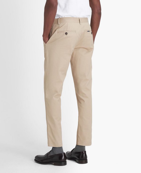 Barbour Sueded Sateen Slim Trousers Brown | BABO88818