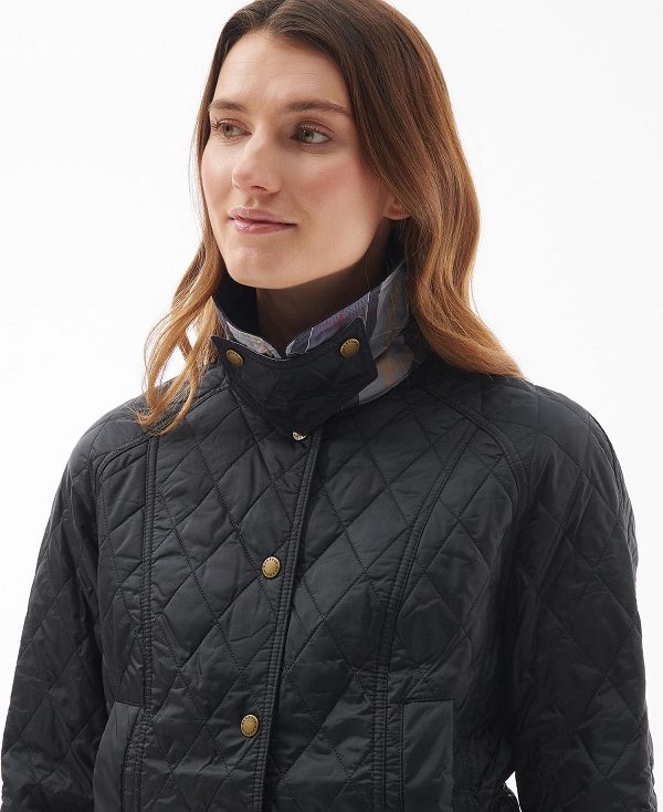 Barbour Summer Beadnell Quilted Jacket Black | BABO89302