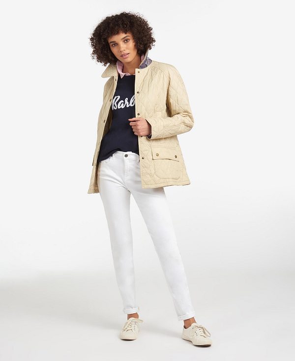 Barbour Summer Beadnell Quilted Jacket Pearl | BABO89249