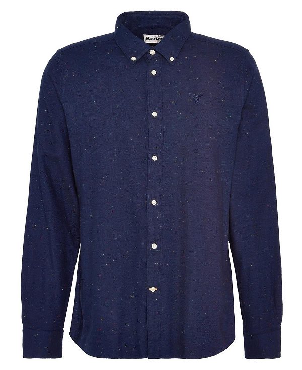 Barbour Tainsbury Tailored Long Sleeved Shirt Navy | BABO87864