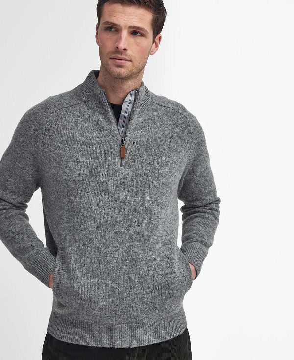 Barbour Talder Half-zip Jumper Grey | BABO88676