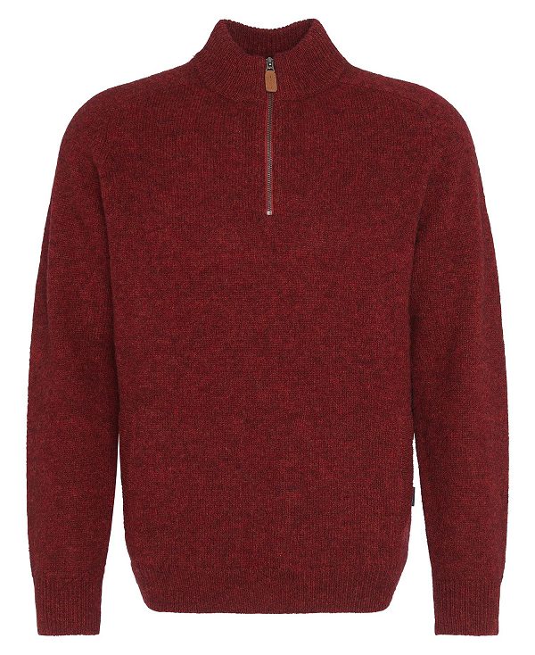 Barbour Talder Half-zip Jumper Red | BABO88674