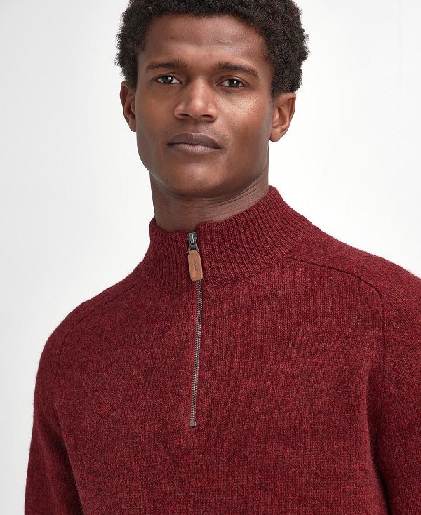 Barbour Talder Half-zip Jumper Red | BABO88674