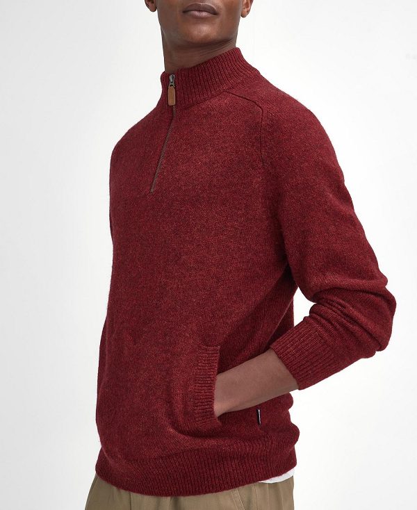 Barbour Talder Half-zip Jumper Red | BABO88674