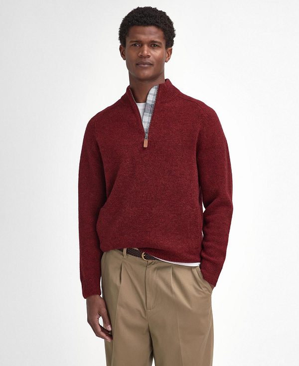 Barbour Talder Half-zip Jumper Red | BABO88674