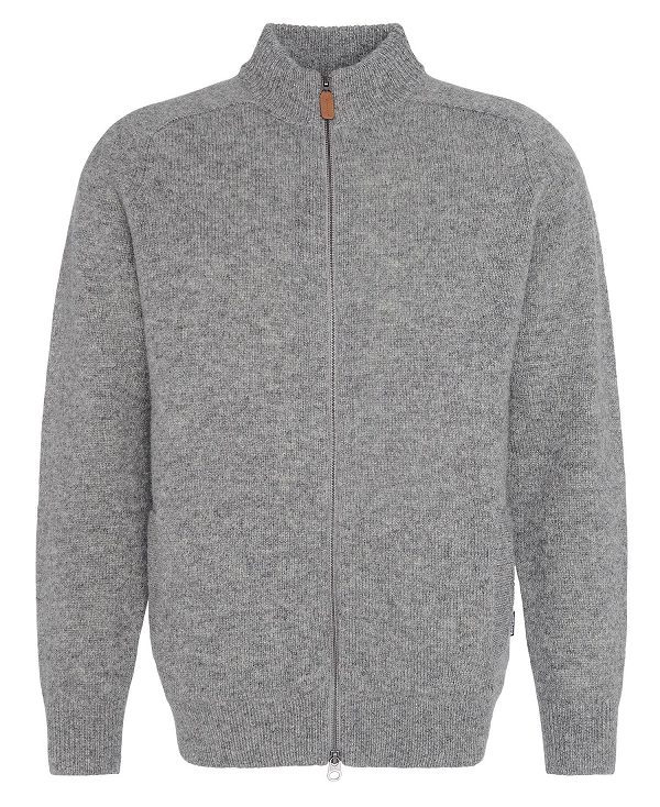 Barbour Talder Zip-up Jumper Grey | BABO88687