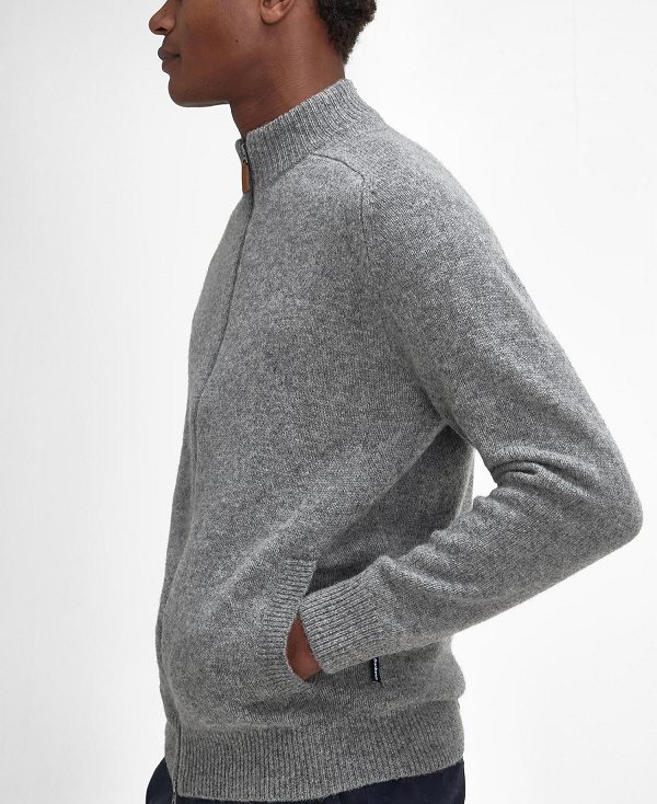 Barbour Talder Zip-up Jumper Grey | BABO88687