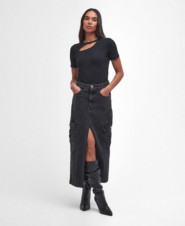 Barbour Tamsin Cargo Midi Skirt Pebble | BABO89607